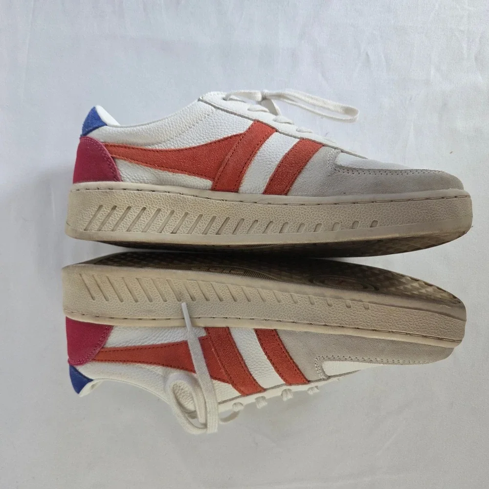 Gola Grandslam Trident Womens Sneakers White Orange Blue CLA415 Size US‎ 8